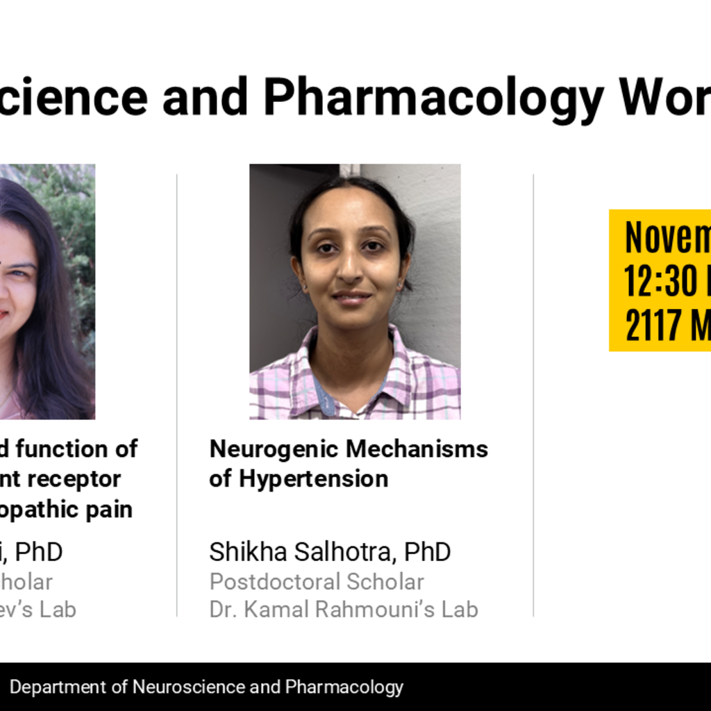 Neuroscience and Pharmacology Workshop - Kavita Solanki, PhD & Shikha Salhotra, PhD promotional image
