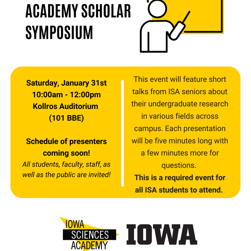 Iowa Sciences Academy Scholar Symposium promotional image